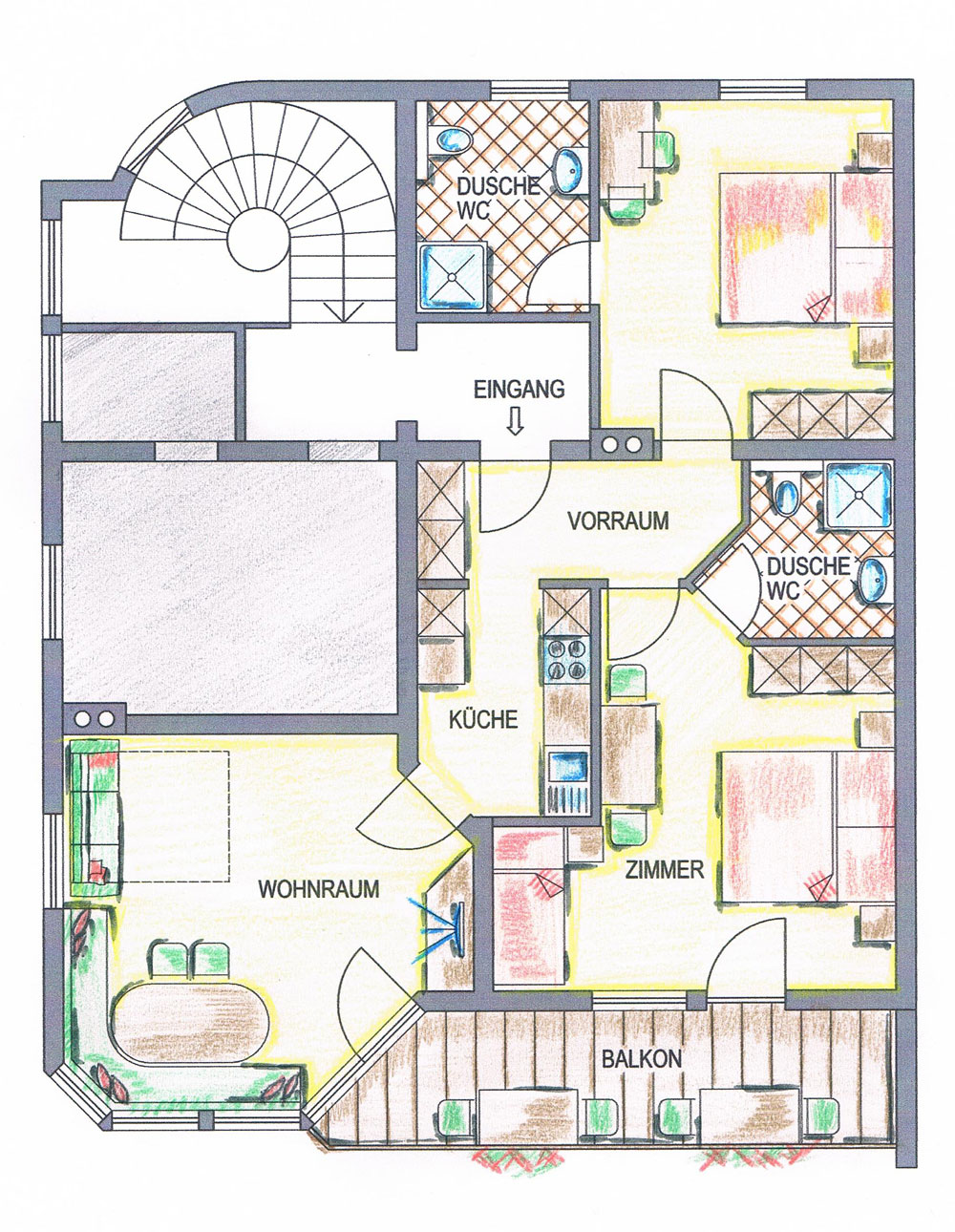 Grundriss Apartment Sonnenstrahl | Neustift im Stubaital